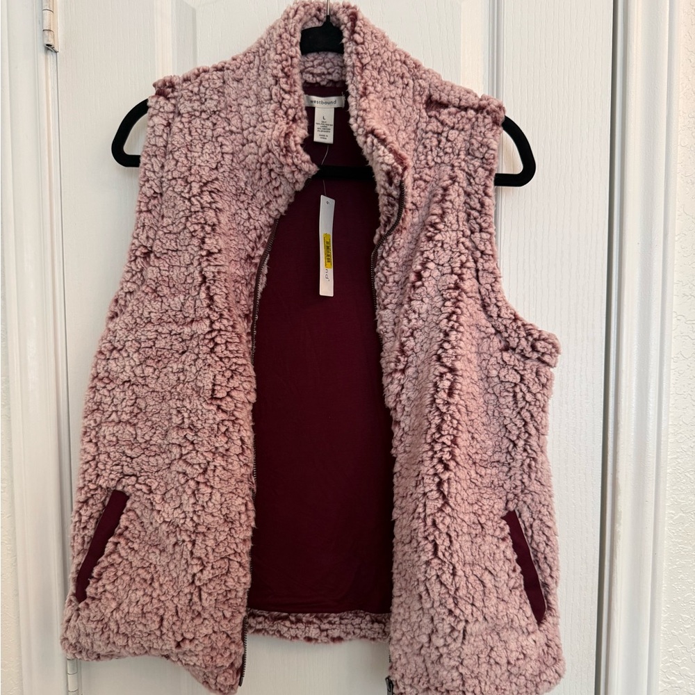 Westbound Pink Teddy Jacket Plush Comfort